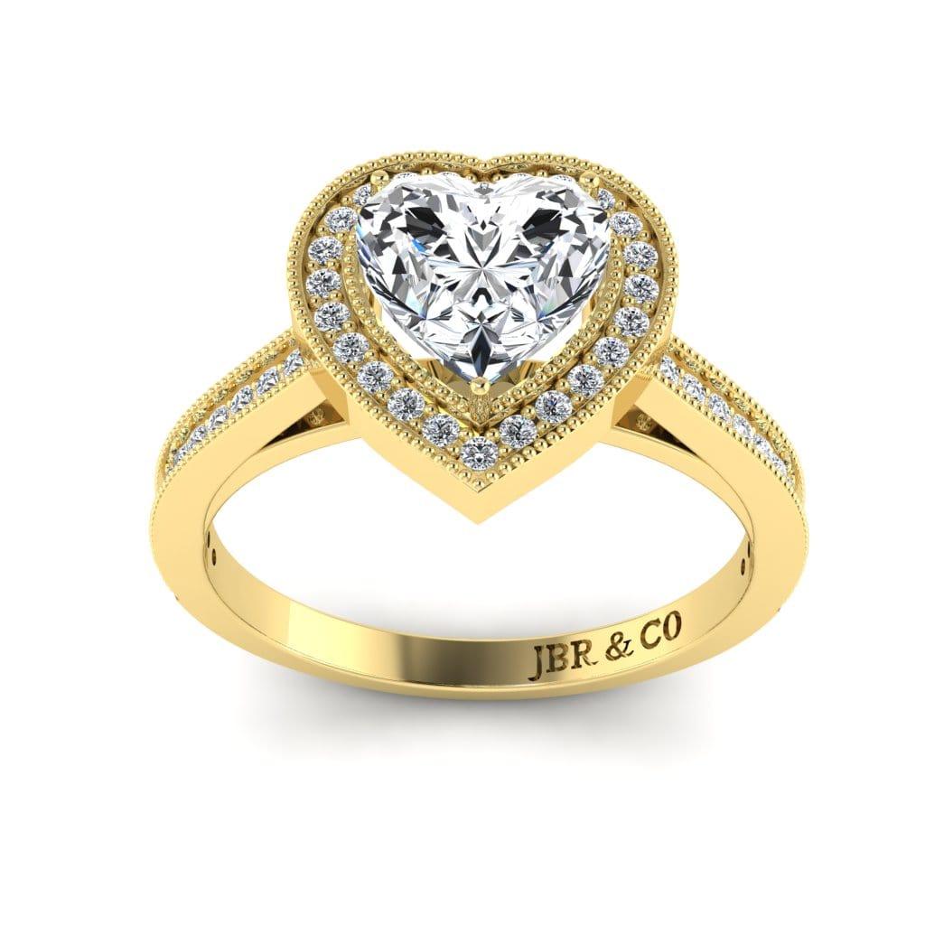 JBR Halo Heart Cut Sterling Silver Diamond Wedding Ring - JBR Jeweler