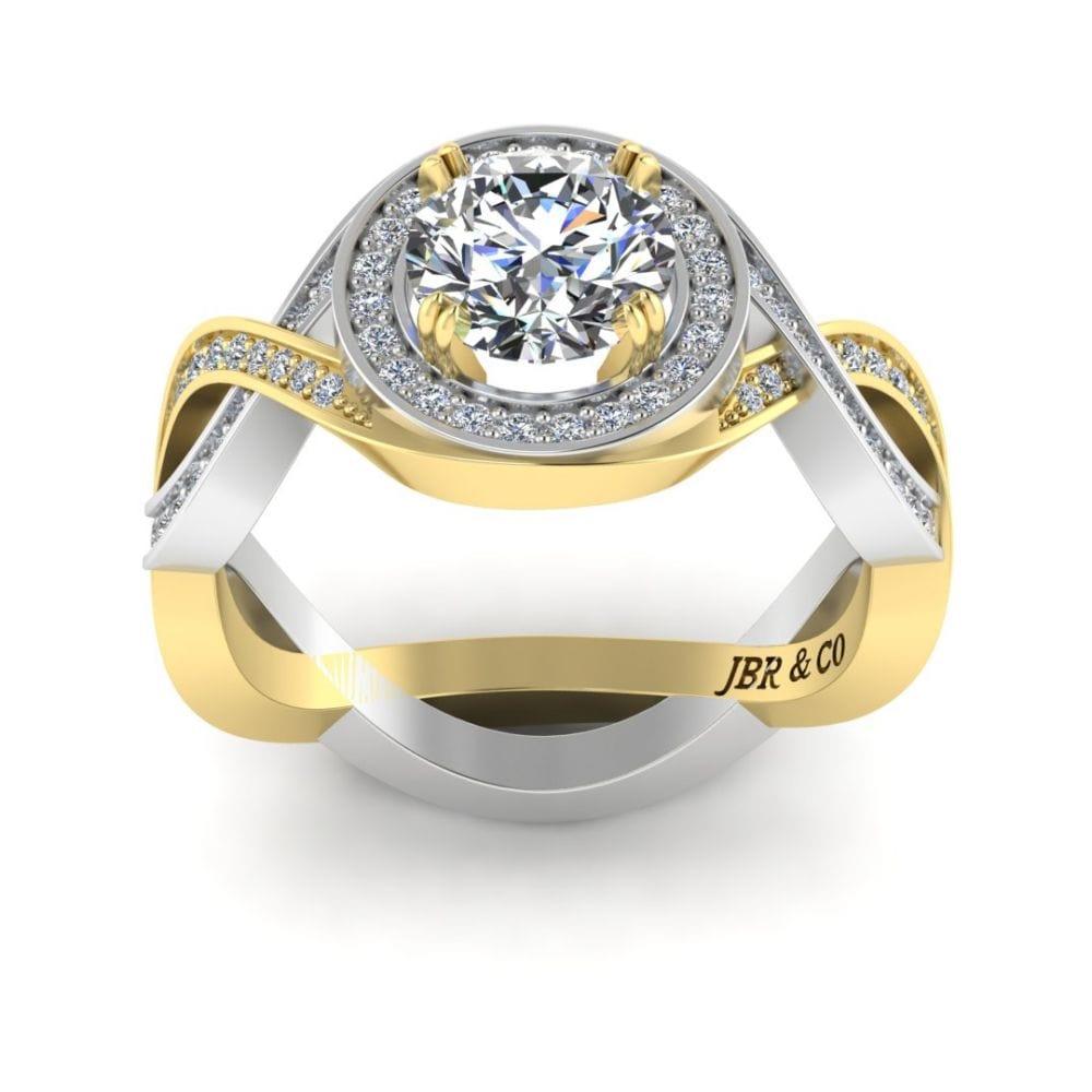 JBR Halo Split Shank Round Cut Sterling Silver Ring - JBR Jeweler