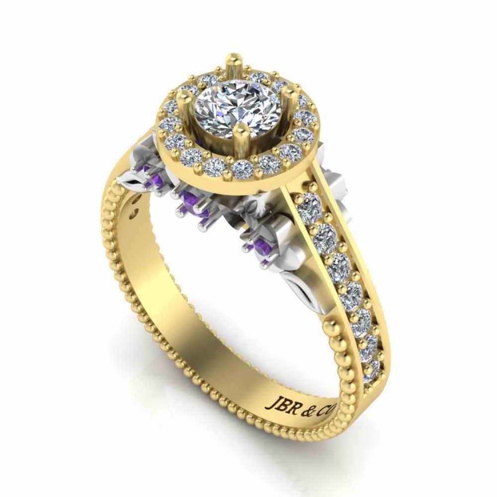 JBR Halo Unique Engagement Ring In S925 - JBR Jeweler