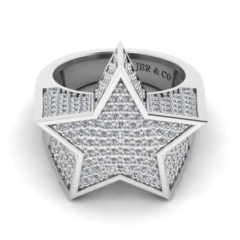 JBR Hip Hop Iced Out Star Micro Pave Diamond Ring - JBR Jeweler