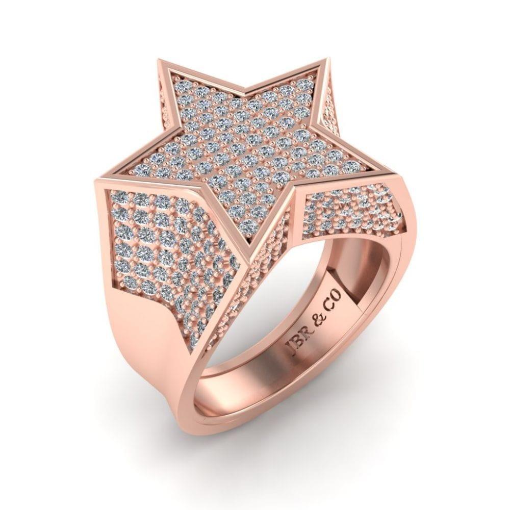 JBR Jeweler Silver Ring JBR Hip Hop Iced Out Star Micro Pave Diamond Ring