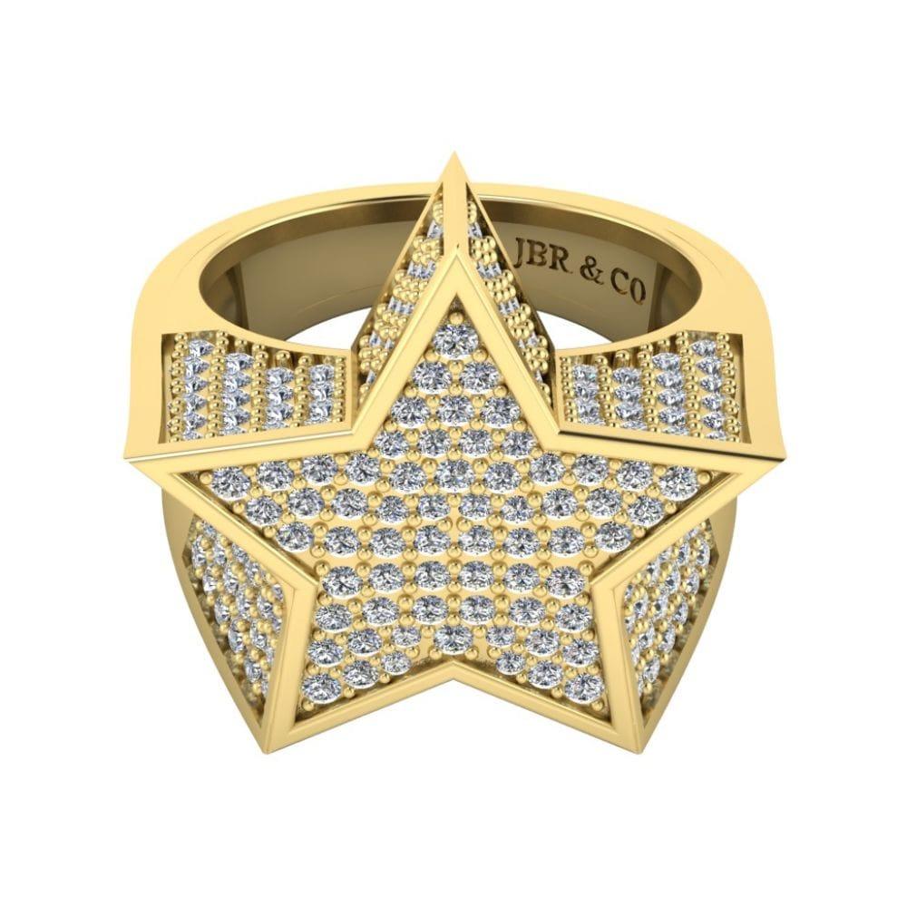 JBR Hip Hop Iced Out Star Micro Pave Diamond Ring - JBR Jeweler