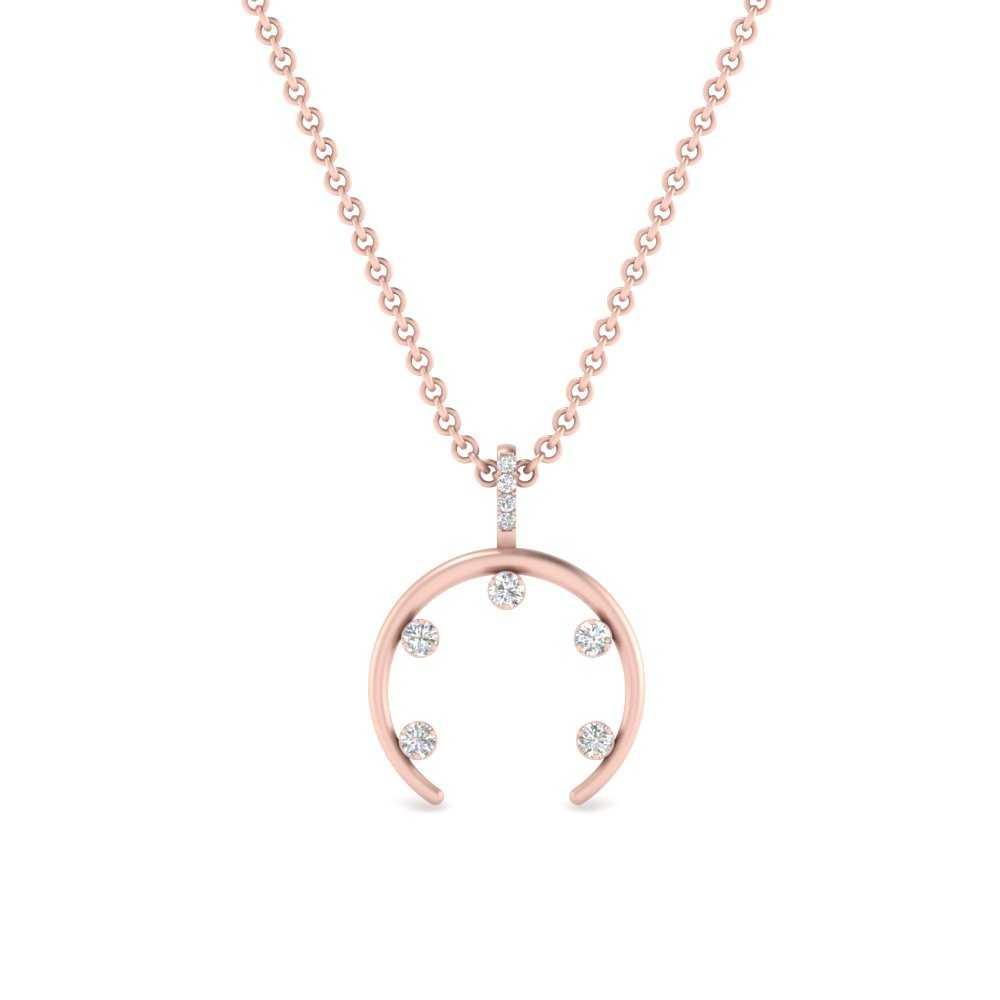 JBR Horn Curved Diamond Necklace In Sterling Silver - JBR Jeweler