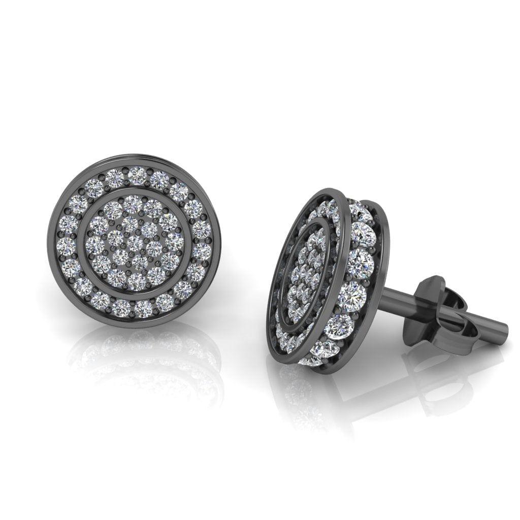 JBR Iced Out Round Cut Cluster Sterling Silver Stud Earrings for Men and Women - JBR Jeweler