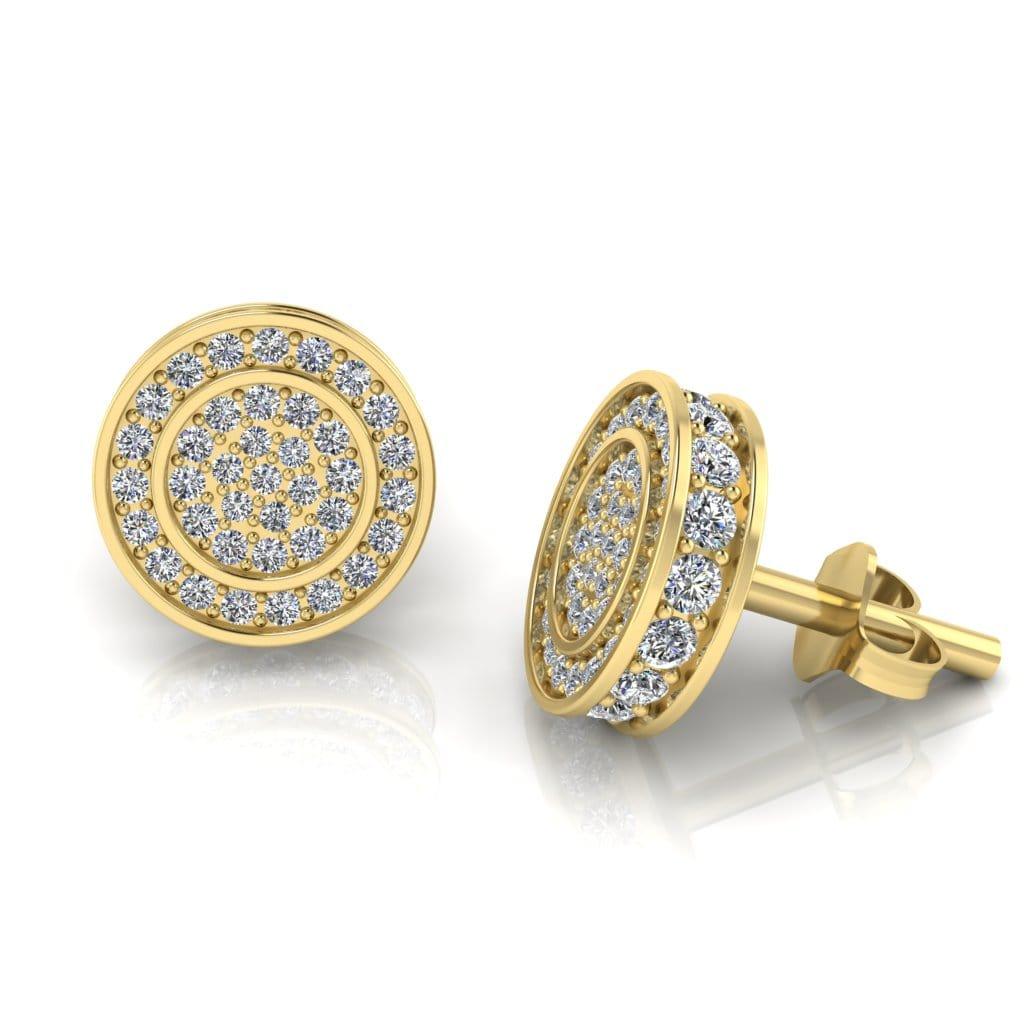 New Round Fashion Stud Earring D VVS Moissanite 925 Sterling Silver For  Women Men Unisex Jewelry Gift Pass Diamond Tester