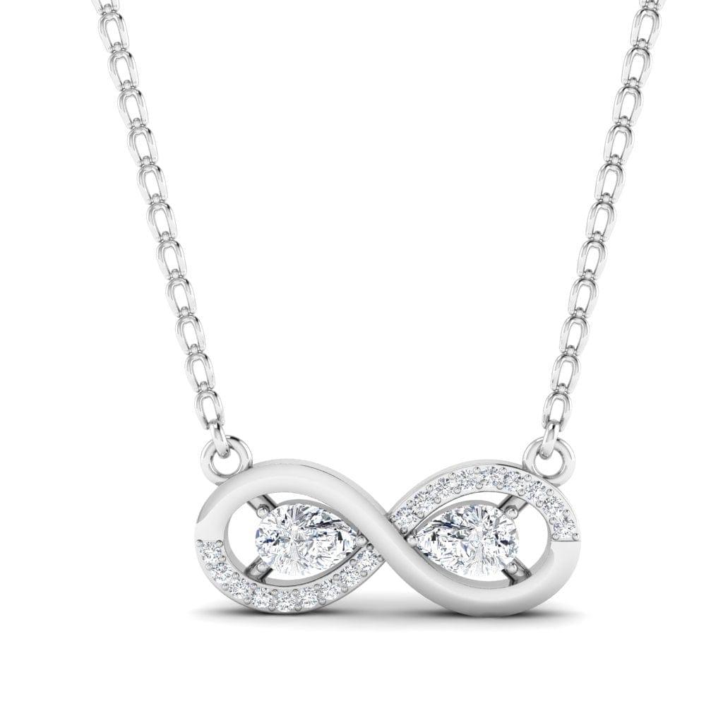 JBR Infinity Love Pear Cut Sterling Silver Jewelry Pendate Necklace - JBR Jeweler