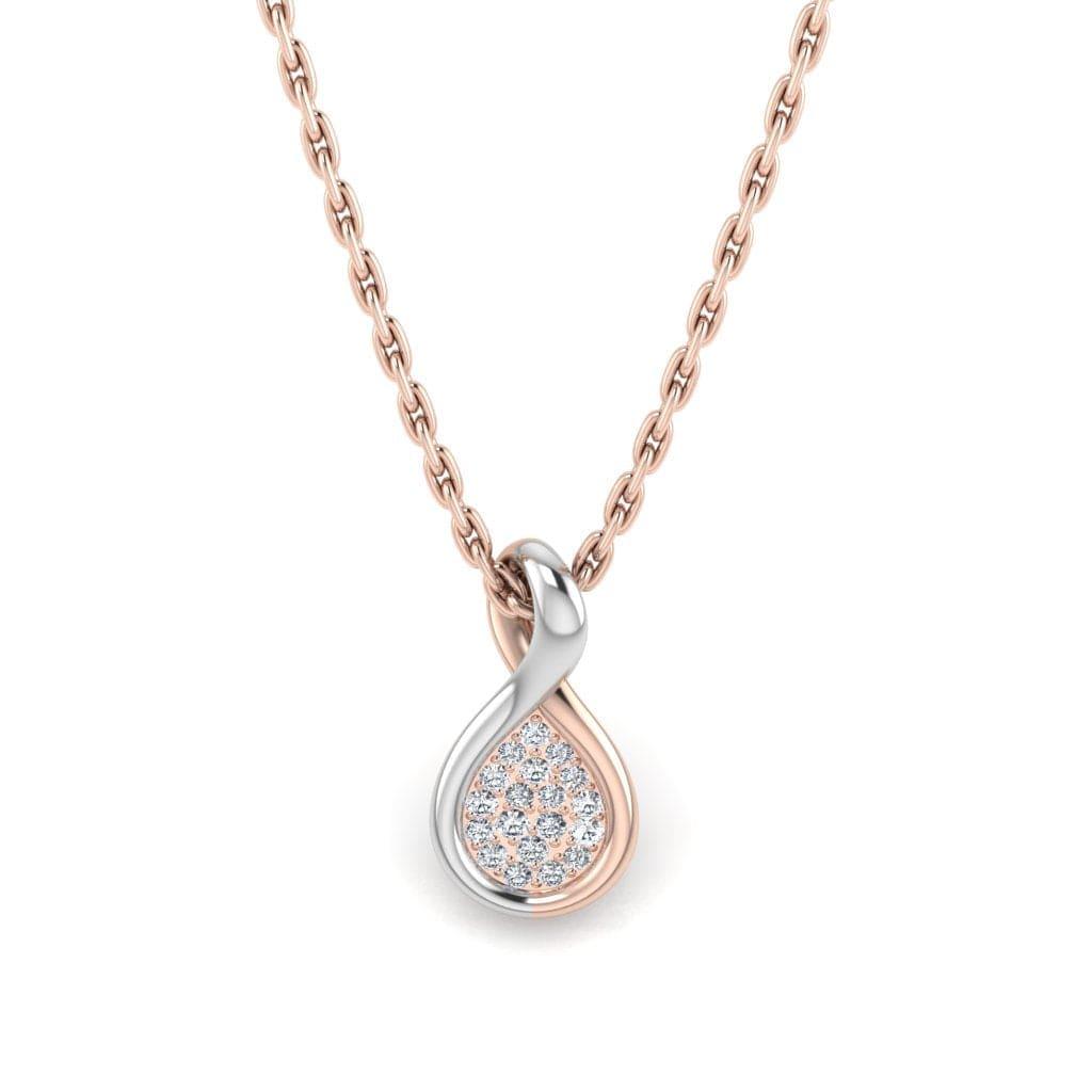 JBR Jeweler Silver Necklaces 14 / Silver Rose Gold Plated JBR Infinity Two Tone Round Cut Sterling Silver Pendant Necklace