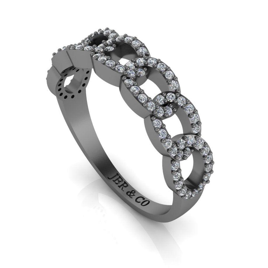 JBR Interlocking Chain Design Unique Sterling Silver Ring - JBR Jeweler