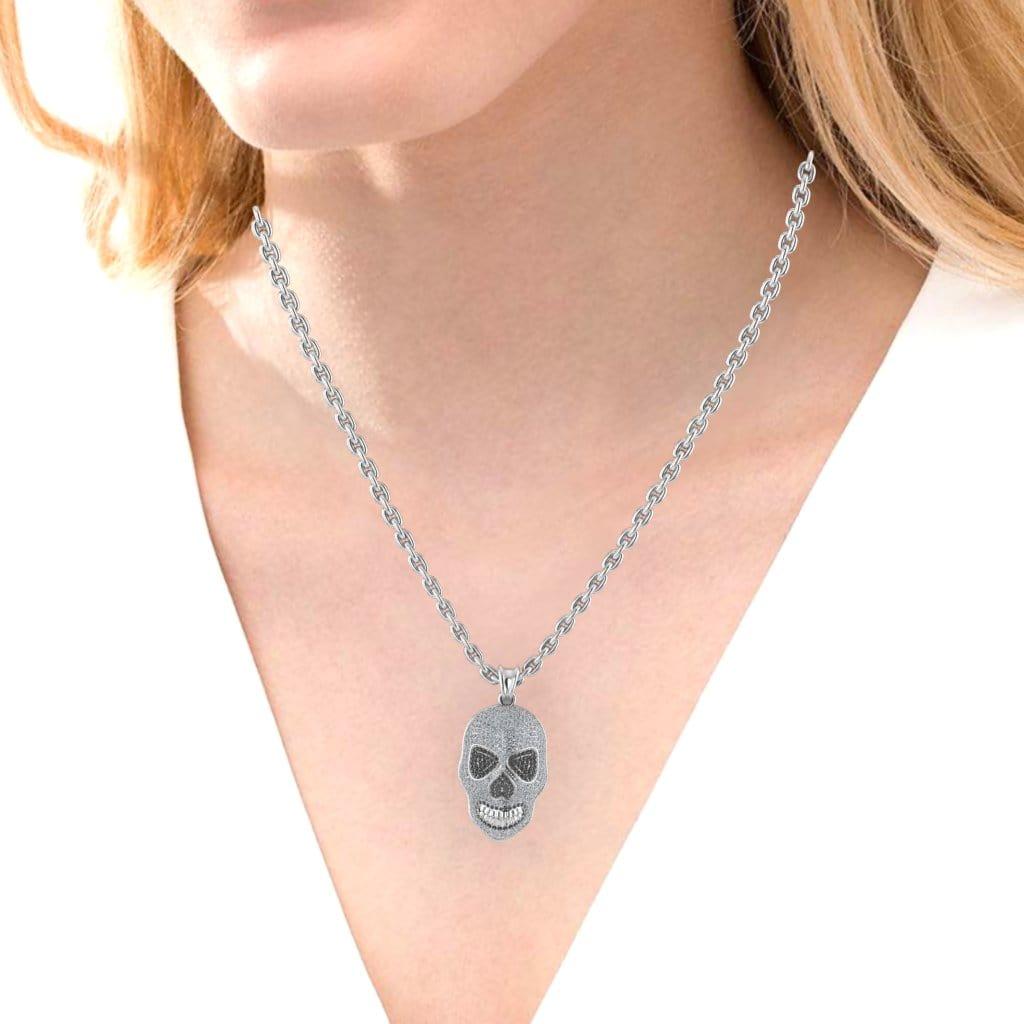 JBR Jeweler Silver Necklaces JBR Jack Skull Iced Out Sterling Silver Skull Necklace