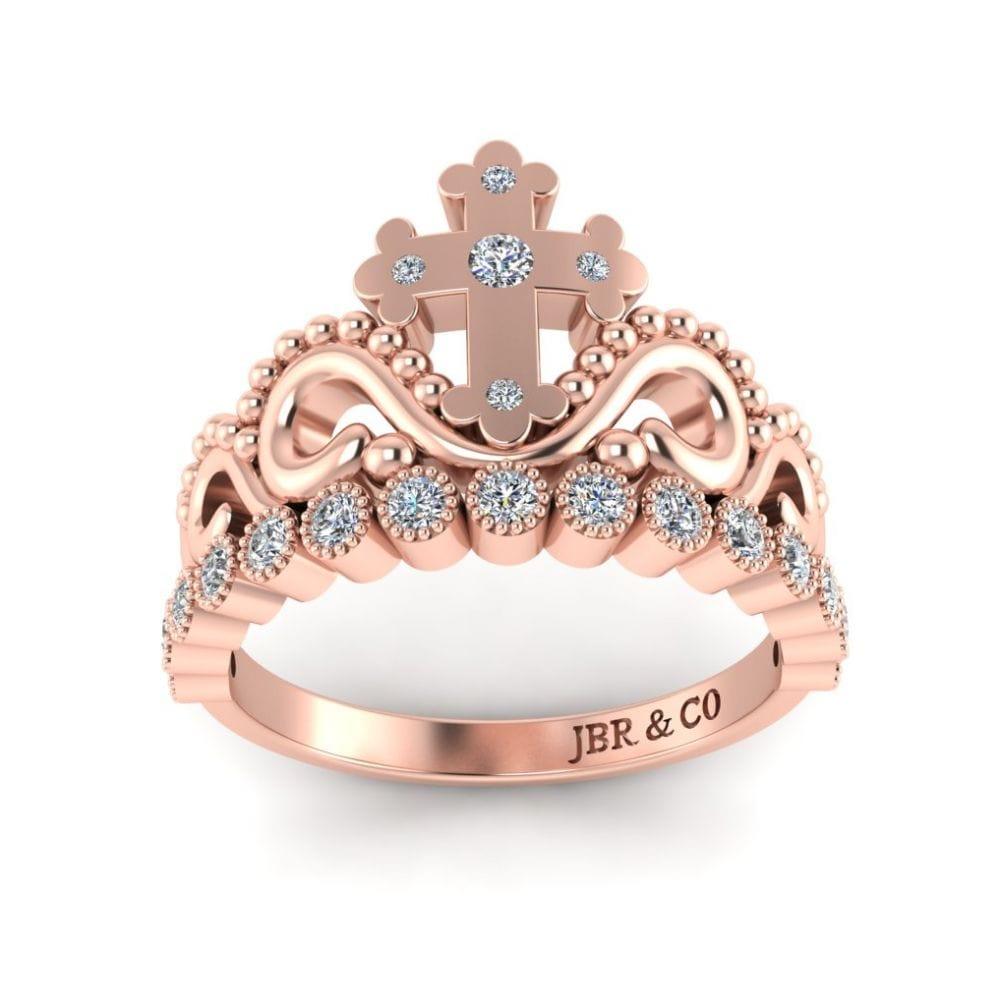 JBR Jesus Cross Sterling Silver Tiara Ring - JBR Jeweler