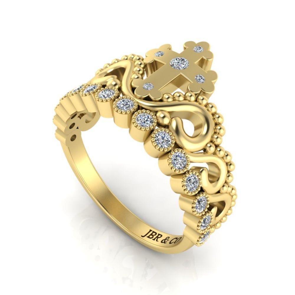 JBR Jesus Cross Sterling Silver Tiara Ring - JBR Jeweler