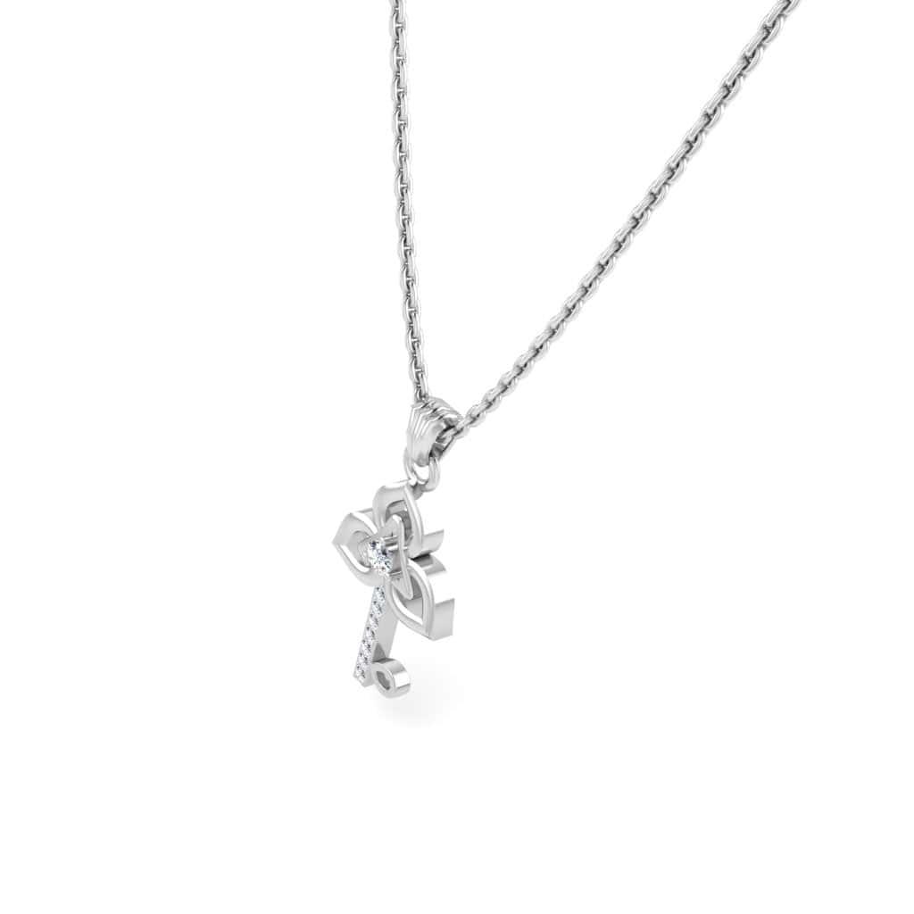 JBR Knot Key Round Cut Sterling Silver Pendant Necklace - JBR Jeweler