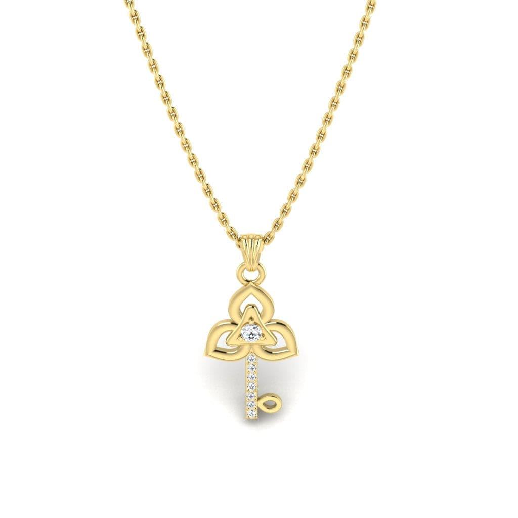 JBR Knot Key Round Cut Sterling Silver Pendant Necklace - JBR Jeweler