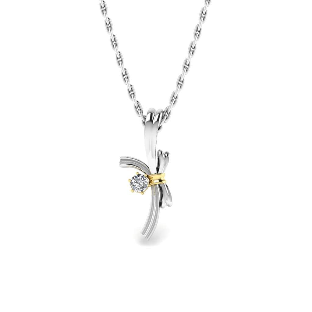 JBR Knot of Love Two Tone Sterling Silver Pendant Necklace - JBR Jeweler