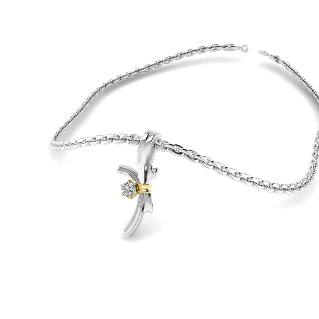 JBR Knot of Love Two Tone Sterling Silver Pendant Necklace - JBR Jeweler