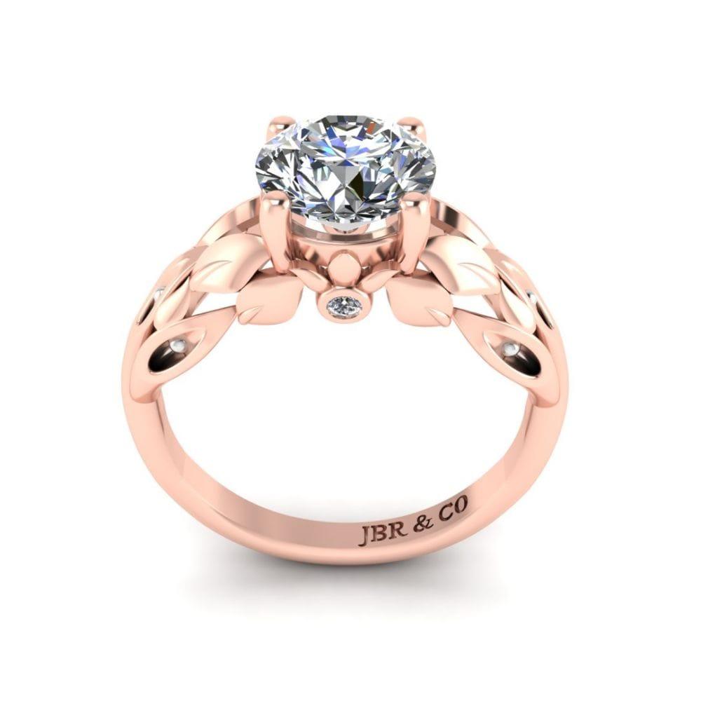 JBR Leaf Round Cut Sterling Silver Ring For Women - JBR Jeweler