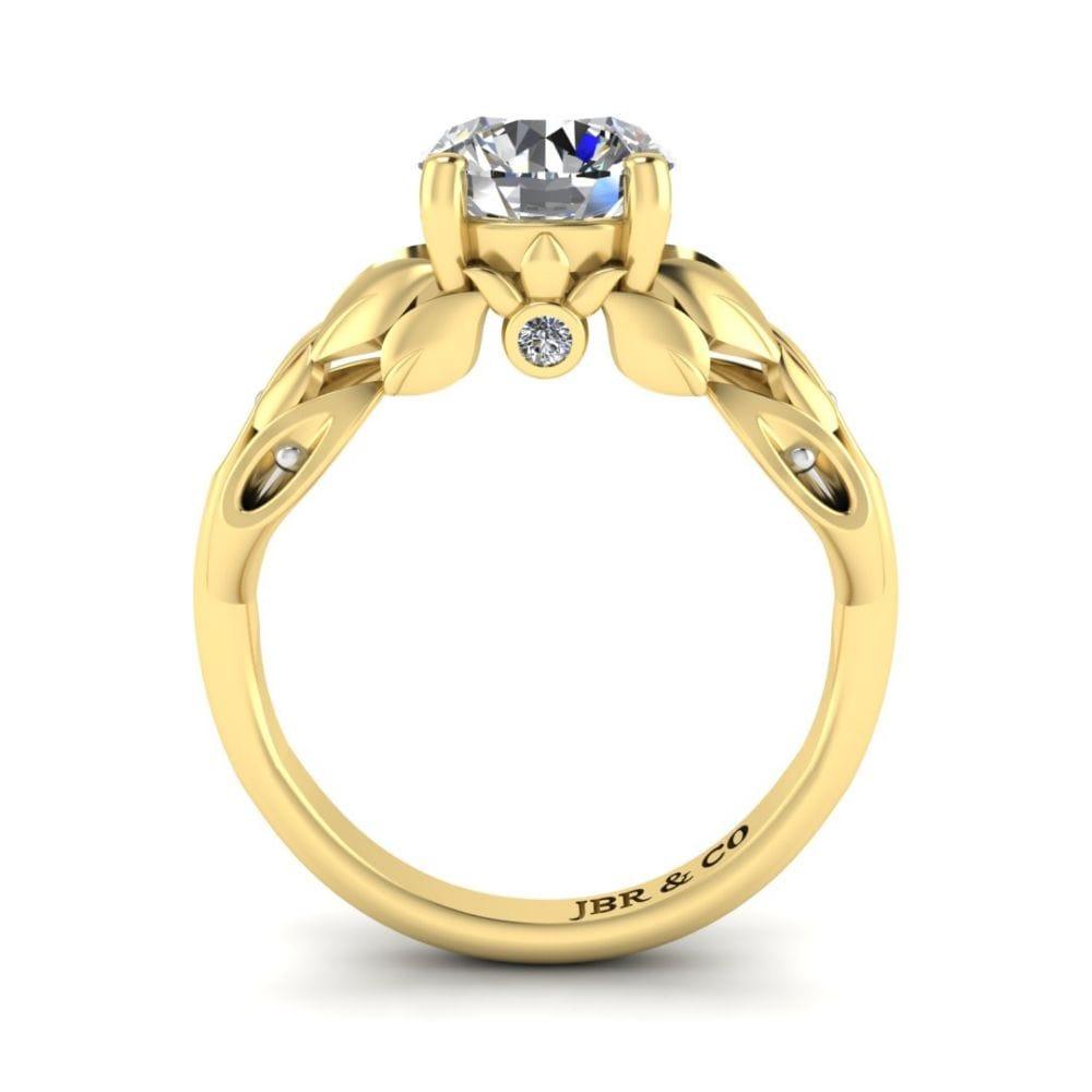 JBR Leaf Round Cut Sterling Silver Ring For Women - JBR Jeweler