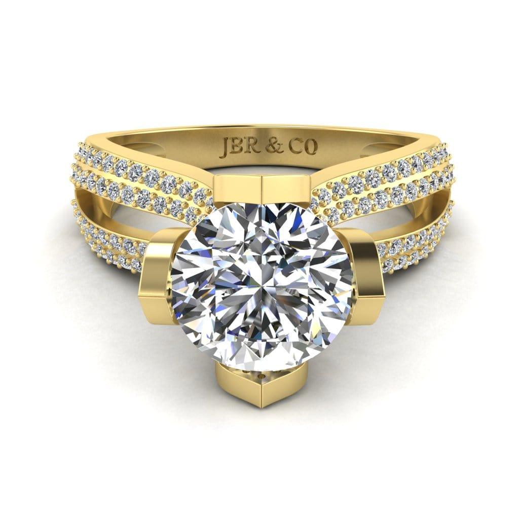 JBR Lotus 2.0CT Round Cut Sterling Silver Engagement Ring - JBR Jeweler