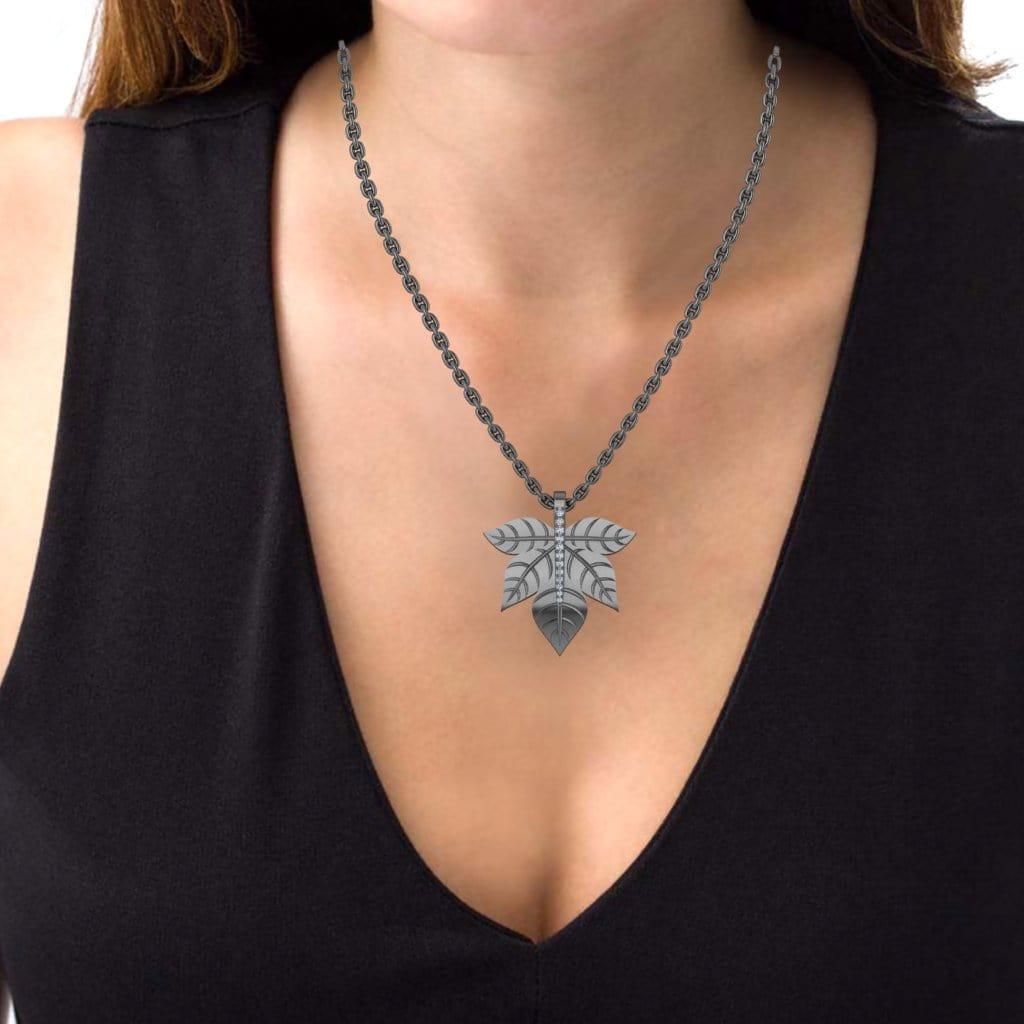 JBR Maple Leaf Design Sterling Silver Necklace - JBR Jeweler