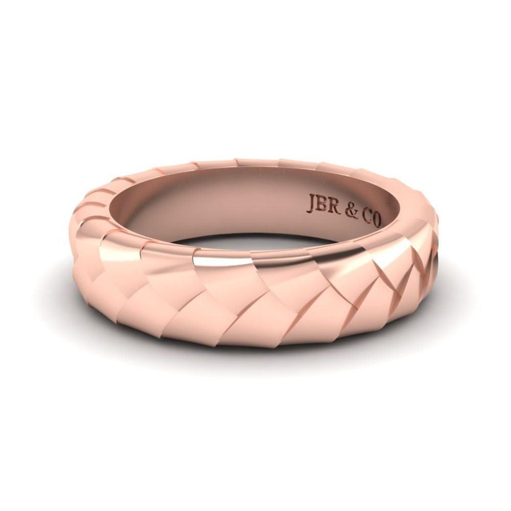 JBR Jeweler Silver Ring 3 / Silver Rose Gold Plated JBR Men’s Knot Design Sterling Silver Band