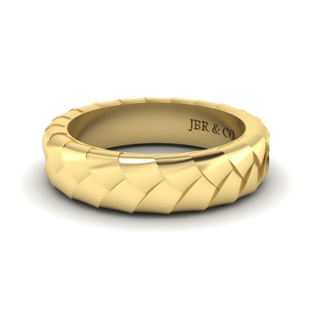 JBR Jeweler Silver Ring 3 / Silver Yellow Gold Plated JBR Men’s Knot Design Sterling Silver Band