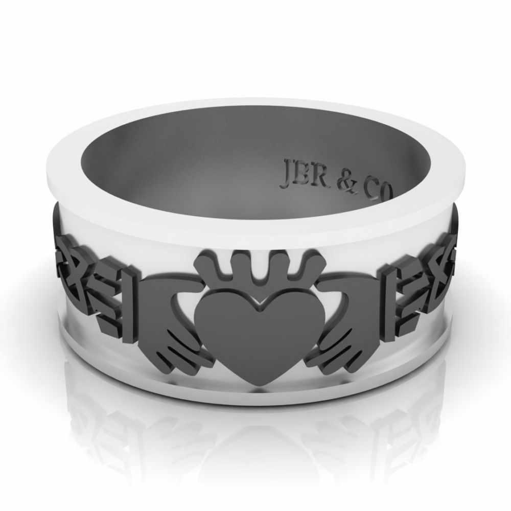 JBR Men's Sterling Silver Claddagh Celtic Ring - JBR Jeweler