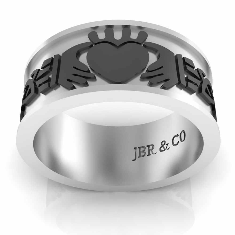 JBR Men's Sterling Silver Claddagh Celtic Ring - JBR Jeweler
