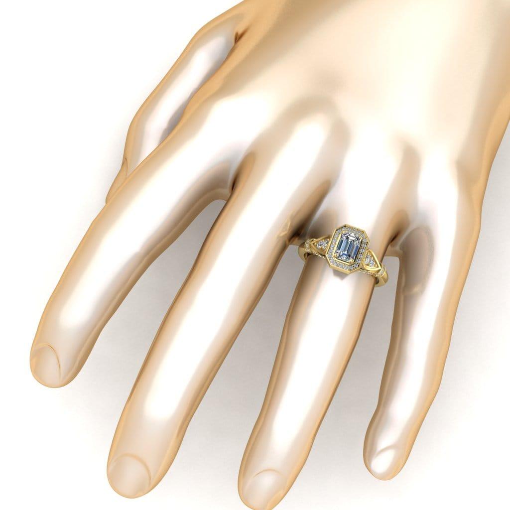 JBR Milgrain Cathedral Halo Sterling Silver Engagement Ring - JBR Jeweler