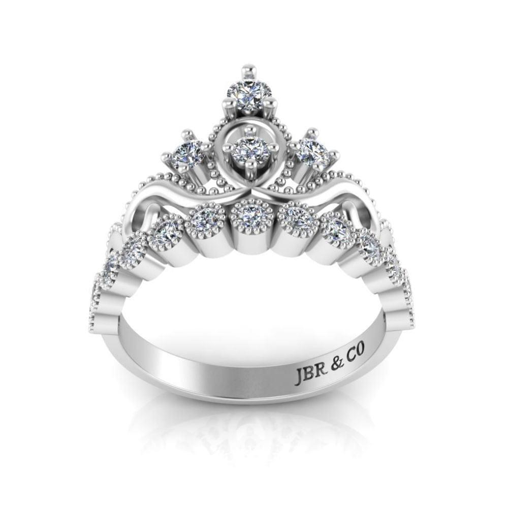 JBR Milgrain Detail Tiara Ring In Sterling Silver - JBR Jeweler