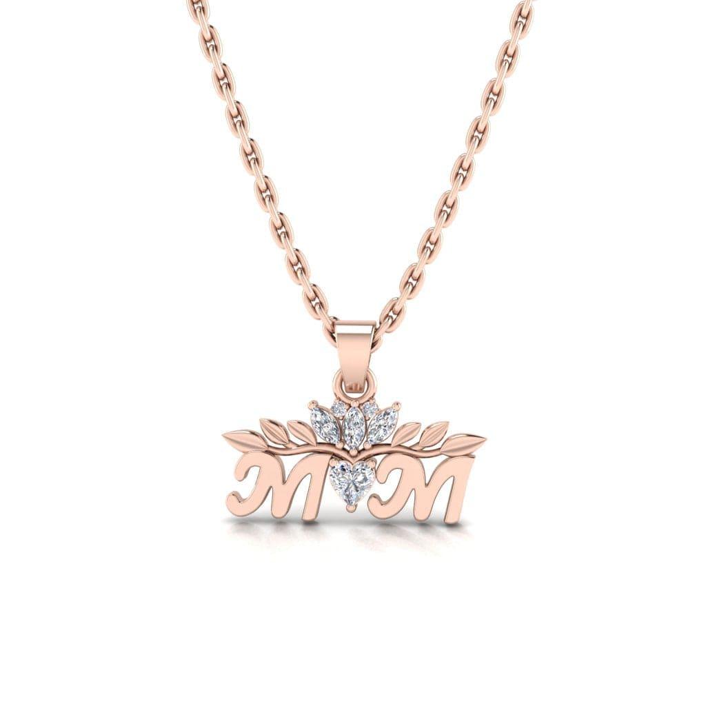 JBR Jeweler Silver Necklaces 14 / Silver Rose Gold Plated JBR Mother Day Personalized Sterling Silver Pendant Necklace