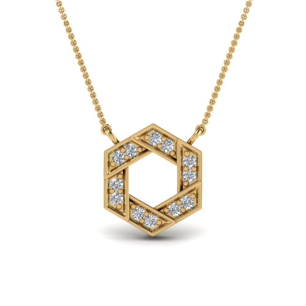 JBR Pave Hexagon Diamond Sterling Silver Pendant - JBR Jeweler