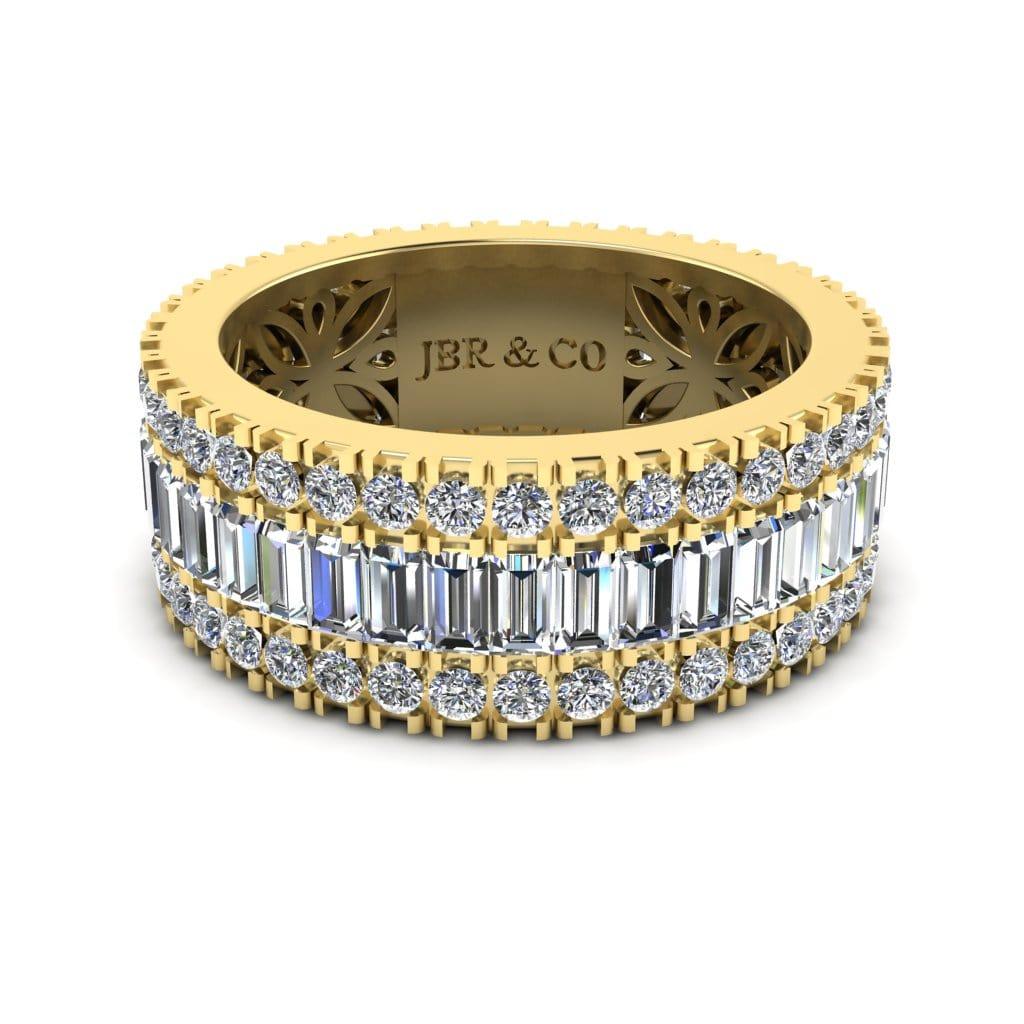JBR Pave-Set Baguette and Round Cut Women’s Wedding Band - JBR Jeweler