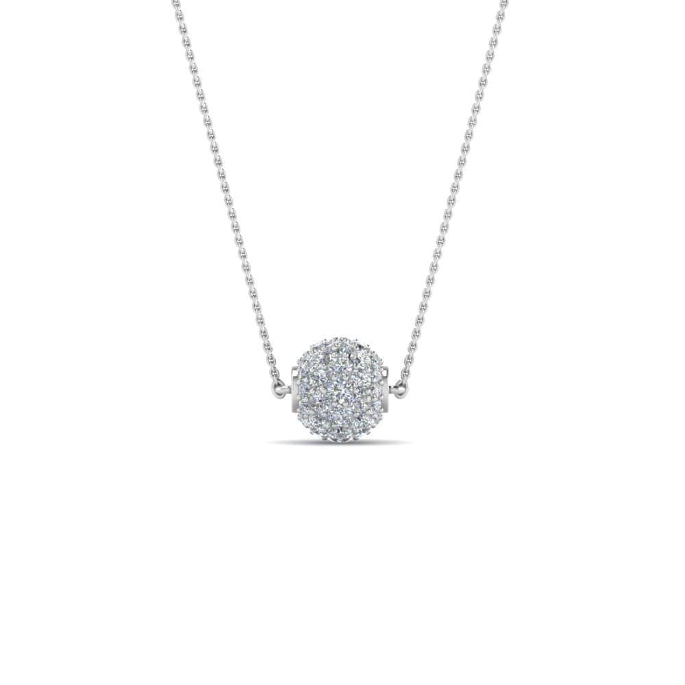 JBR Pave Set Diamond Sphere Sterling Silver Pendant - JBR Jeweler