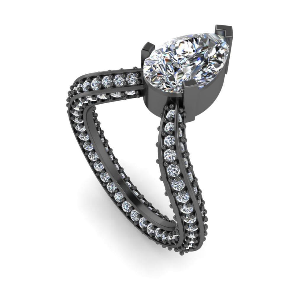 JBR Pear Cut V Shape S925 Cocktail Ring - JBR Jeweler