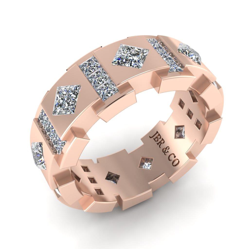JBR Princess Cut Diamonds Sterling Silver Unisex Band - JBR Jeweler