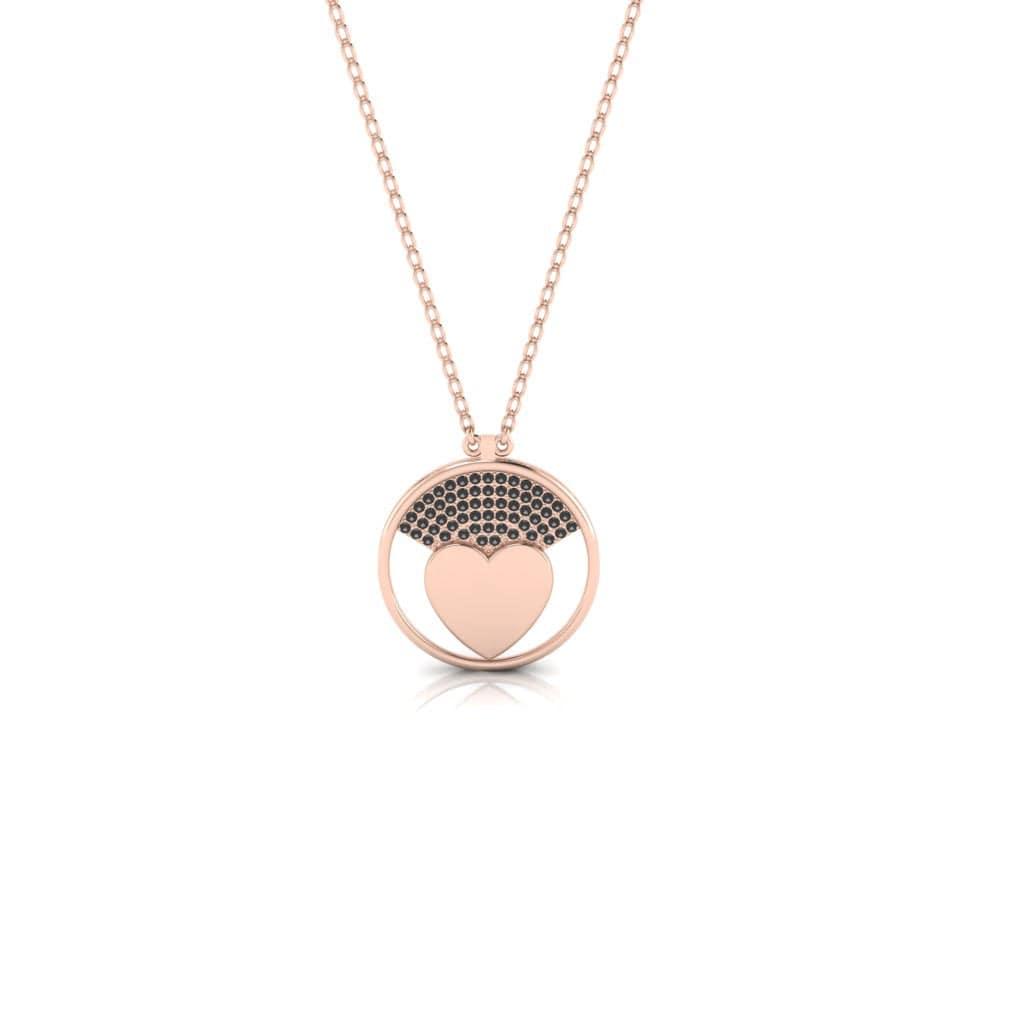 JBR Jeweler Silver Necklaces 14 / Silver Rose Gold Plated JBR Romantic Heart Sterling Silver Necklace