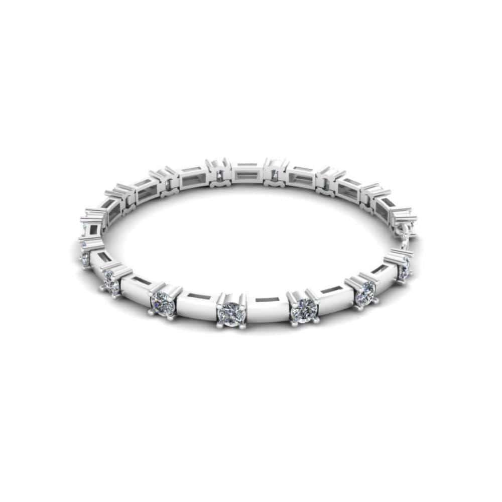 JBR Round Cut Custom Wedding Sterling Silver Bracelet - JBR Jeweler