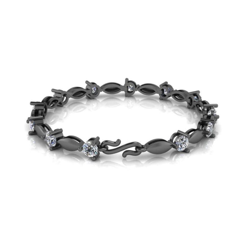 JBR Round Cut Diamond Bracelet In Sterling Silver - JBR Jeweler