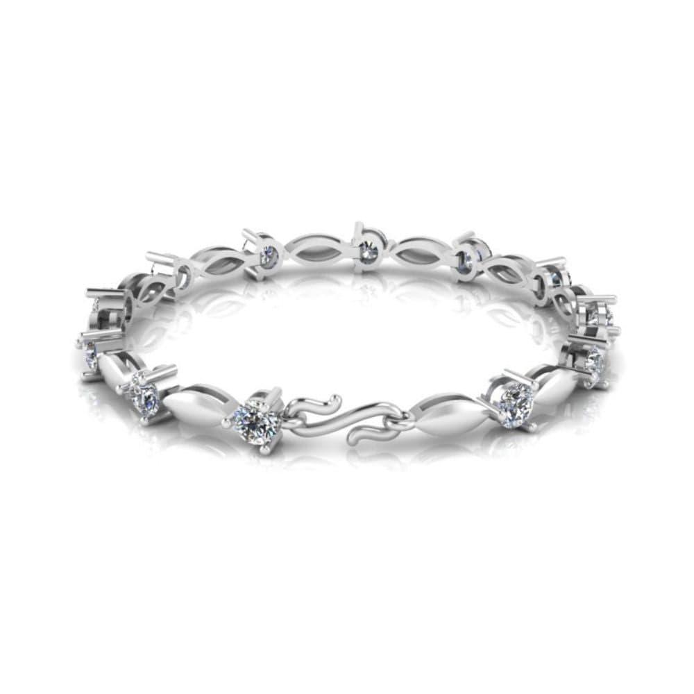 JBR Jeweler Silver Bracelets JBR Round Cut Diamond Bracelet In Sterling Silver