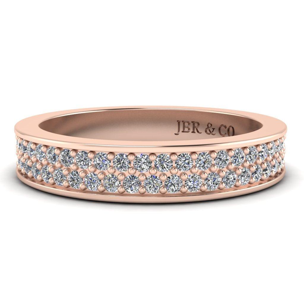 JBR Jeweler Silver Ring 3 / Silver Rose Gold Plated JBR Round Cut Eternity Sterling Silver Band