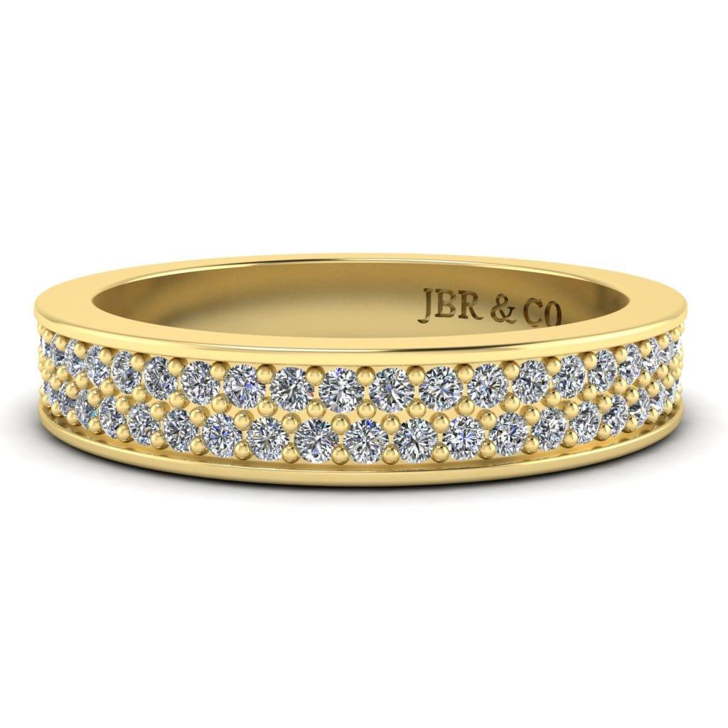 JBR Jeweler Silver Ring 3 / Silver Yellow Gold Plated JBR Round Cut Eternity Sterling Silver Band