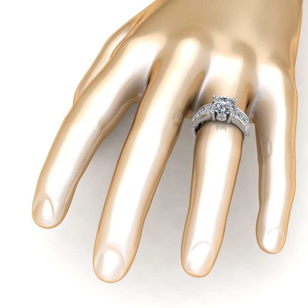 JBR Jeweler Silver Ring JBR Round Cut Solitaire Diamond Sterling Silver Wedding Ring