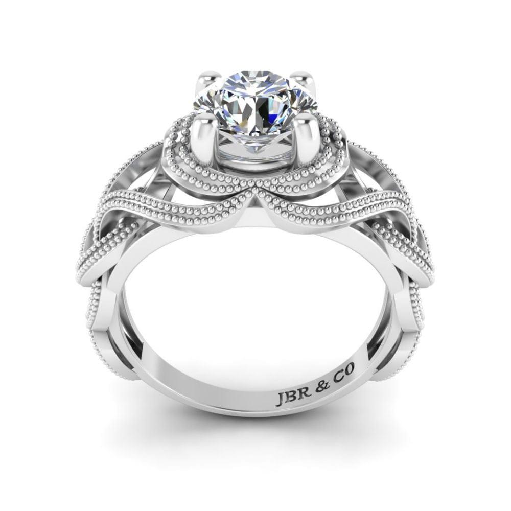 JBR Jeweler Silver Ring JBR Round Cut Solitaire Sterling Silver Women's Ring