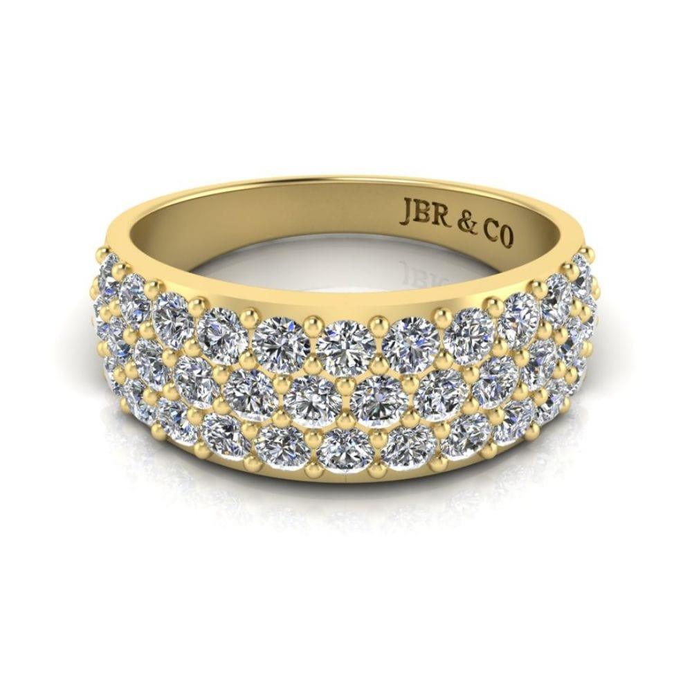 JBR Jeweler Silver Ring 3 / Silver Yellow Gold Plated JBR Round Cut Sterling Silver Engagement Ring
