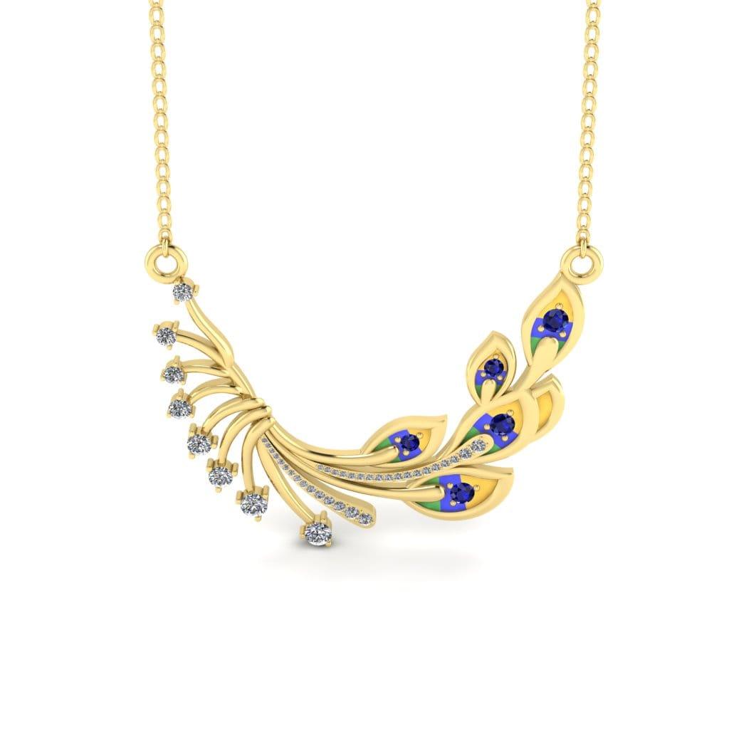 JBR Royalty Peacock Diamond Sterling Silver Necklace - JBR Jeweler