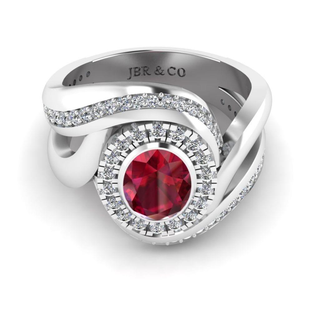 JBR Ruby Halo Wrap Sterling Silver Ring - JBR Jeweler