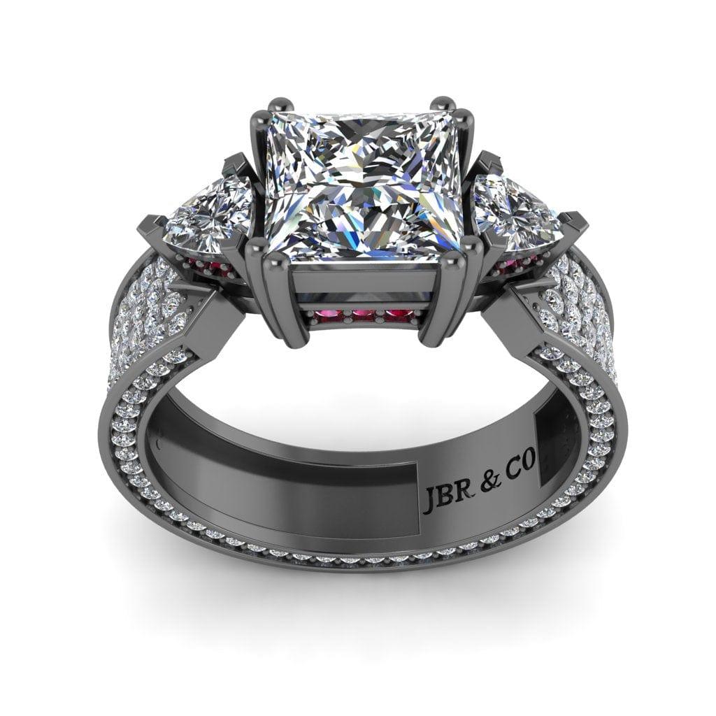 JBR Jeweler Silver Ring JBR Scrollwork Princess Cut Sterling Silver Ring