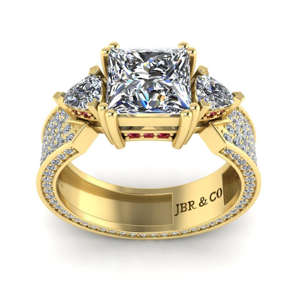 JBR Jeweler Silver Ring JBR Scrollwork Princess Cut Sterling Silver Ring