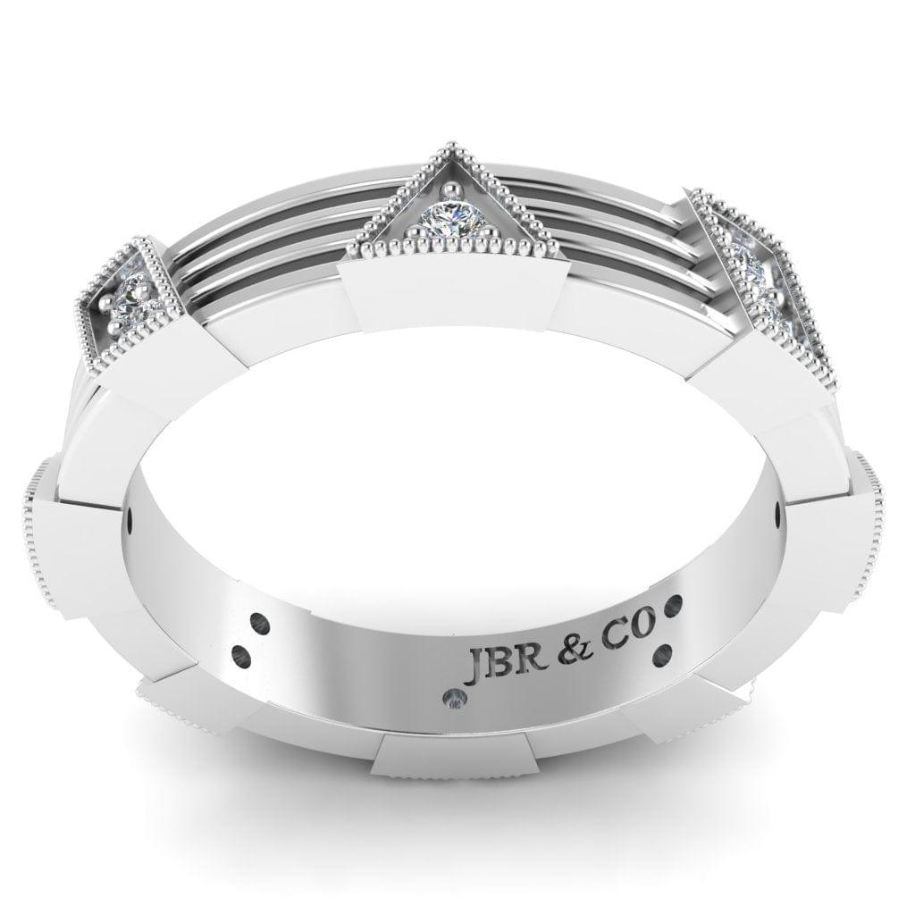 JBR Simple Design Round Cut Sterling Silver Women's Band - JBR Jeweler