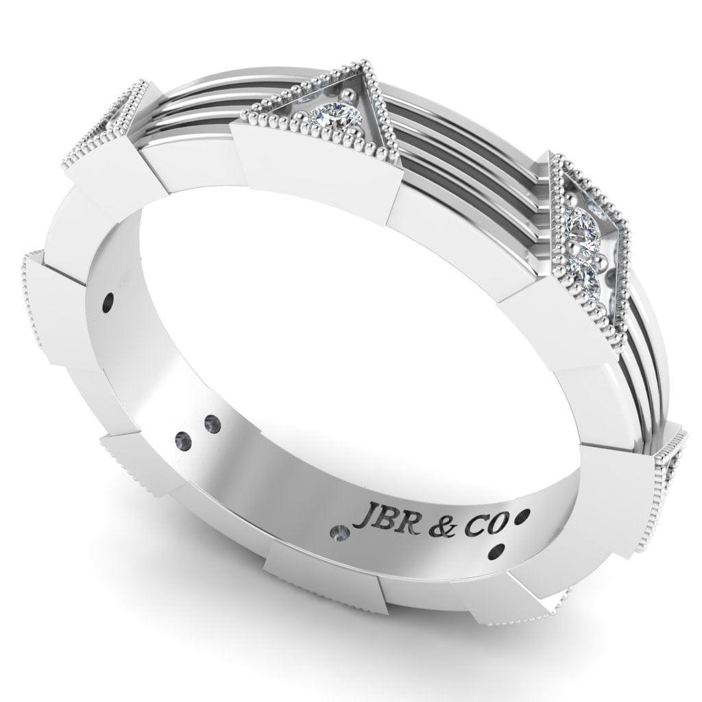 JBR Simple Design Round Cut Sterling Silver Women's Band - JBR Jeweler